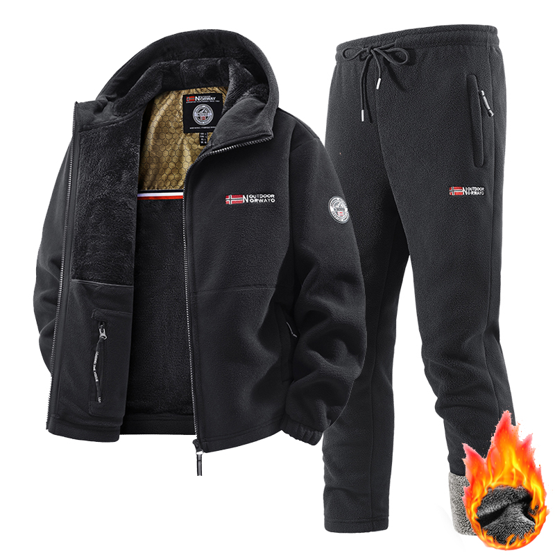 Outdoor Sport Winter Jacket - New Winter Sportswear Set Mens Retro